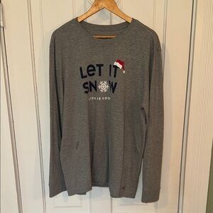 Life Is Good Men's Gray Long-Sleeve Tee